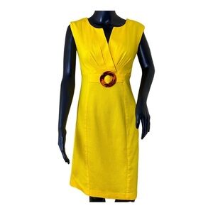 Eliza J New York Canary Yellow Sheath Dress Sz 10